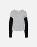 Women's Slim Layer Long Sleeve Top In Grey/black