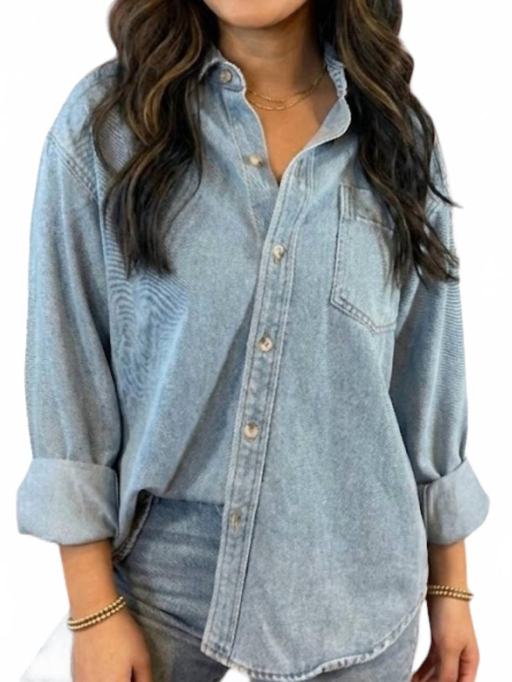 Pacey Oversized Shirt In Denim