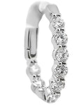 Women's Scalloped Edge Hoop Earrings In White Diamond