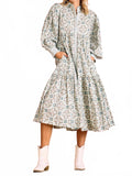 Laura Long Sleeve Dress In Green