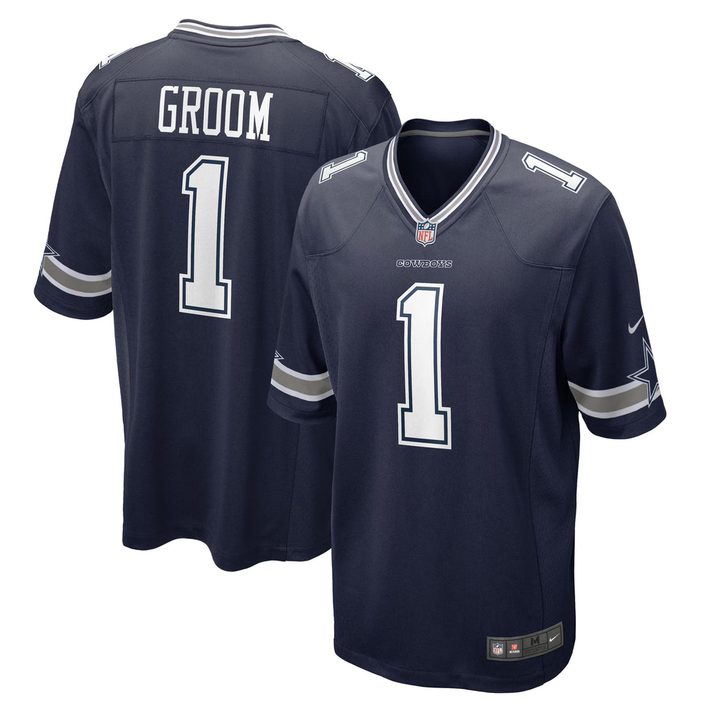 Dallas Cowboys Number 1 Groom Navy Game Jersey