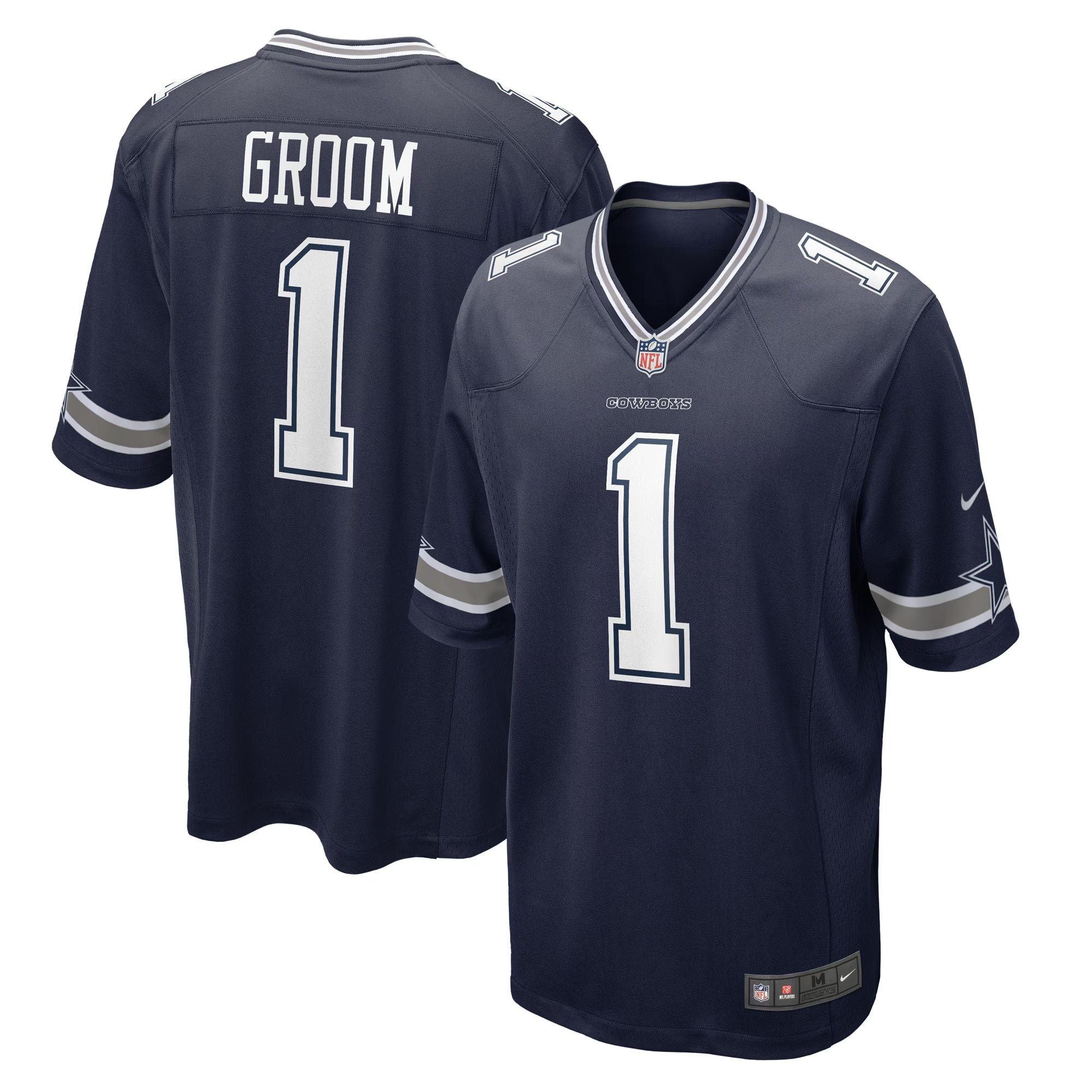 Dallas Cowboys Number 1 Groom Navy Game Jersey