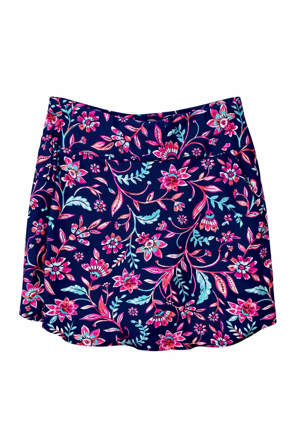 Scallop Trim Skort In Navyblue