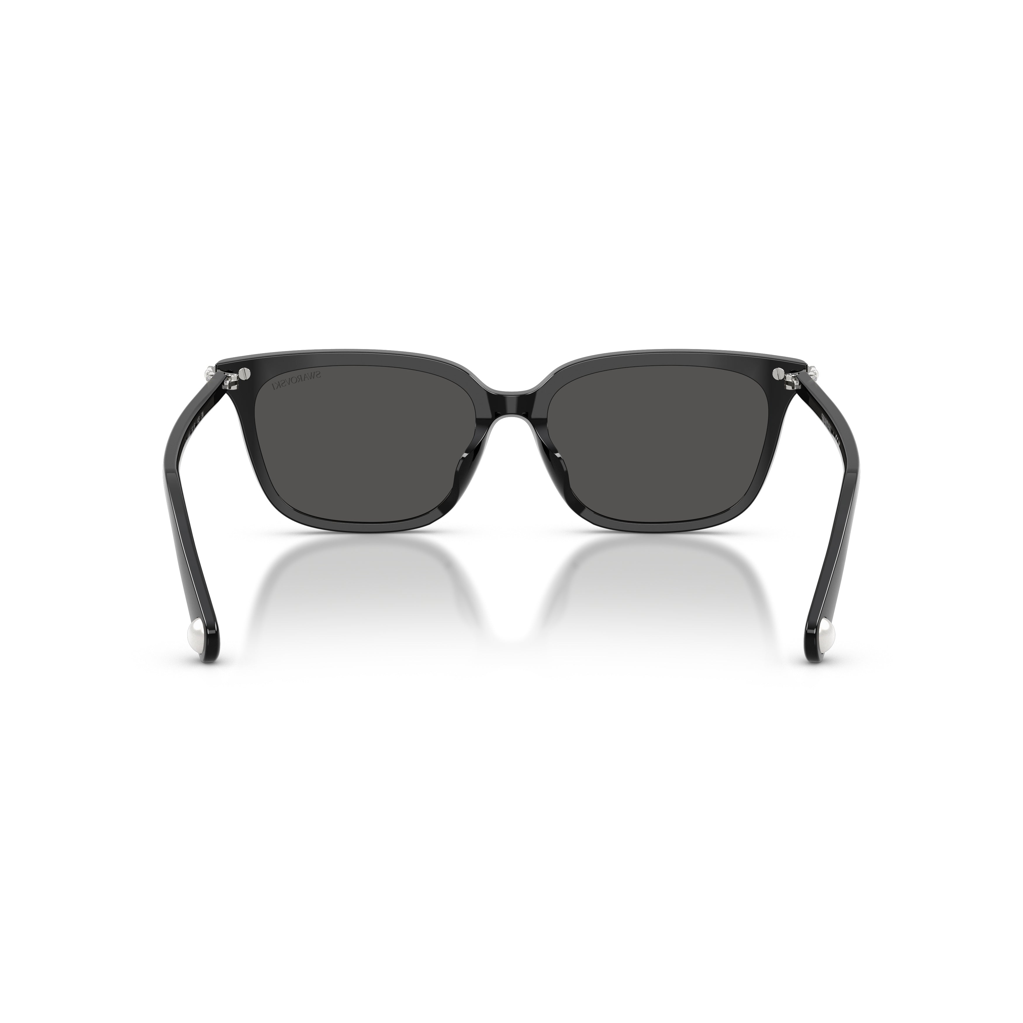 0Sk6064D Rectangular Black Acetate Sunglasses with Crystal-Embellished Hinges