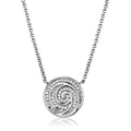 Rhodium Brass Chain Pendant with AAA Grade CZ in Clear