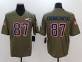 Men's New England Patriots Rob Gronkowski #87 Brown Game Jersey1