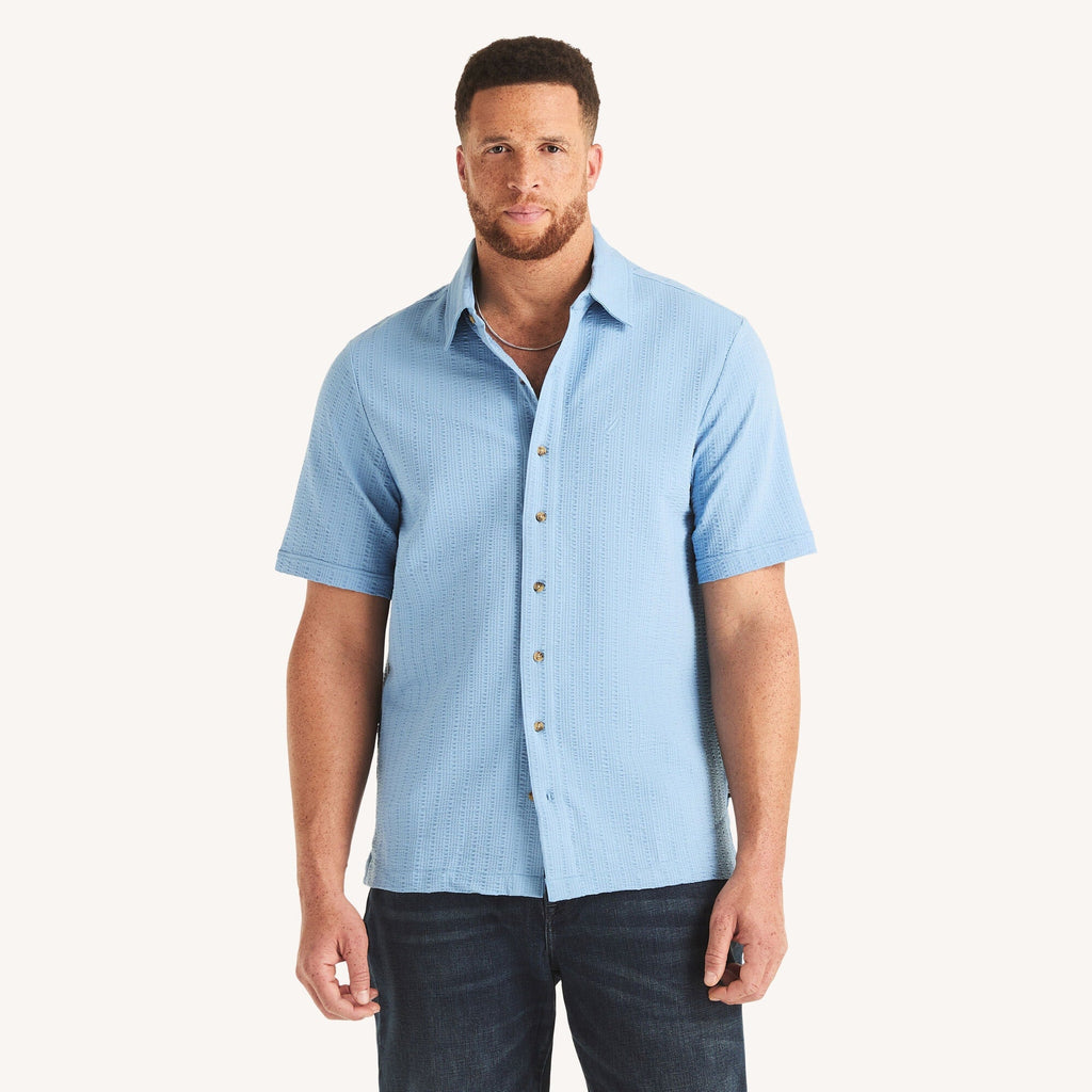 Nautica Big & Tall Classic Fit Seersucker Button-Front Polo