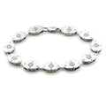 Matte Rhodium & Rhodium Brass Bracelet with AAA Grade CZ in Clear