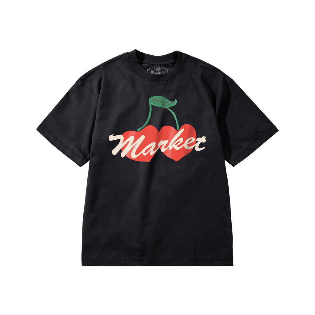 Men's Double Cherries T-Shirt In Pirate Black