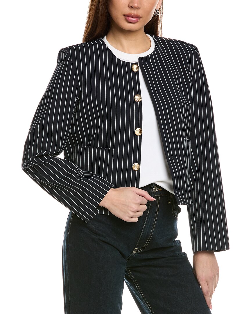 FRAME Denim Button Front Wool-Blend Jacket