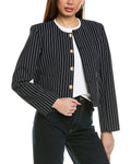 FRAME Denim Button Front Wool-Blend Jacket