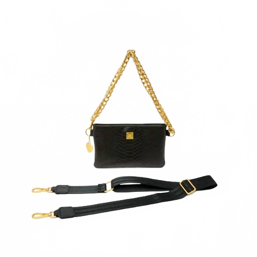 Women's Fame Bag In Black Pytho