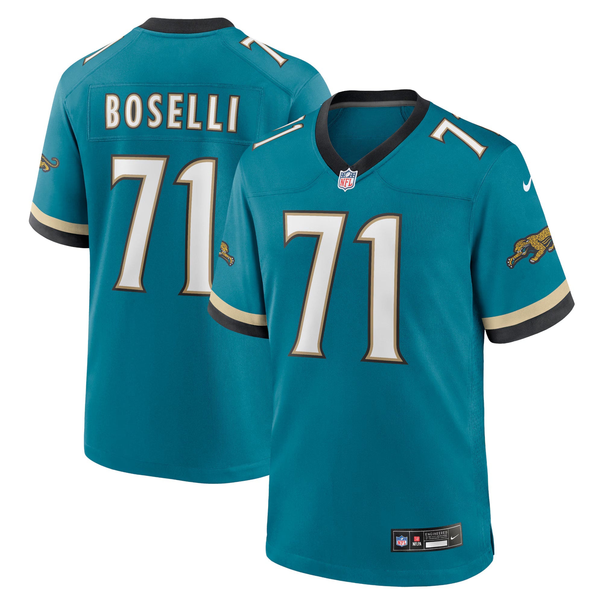 Jacksonville Jaguars Tony Boselli Teal Prowler Throwback Retired Player Game Jersey