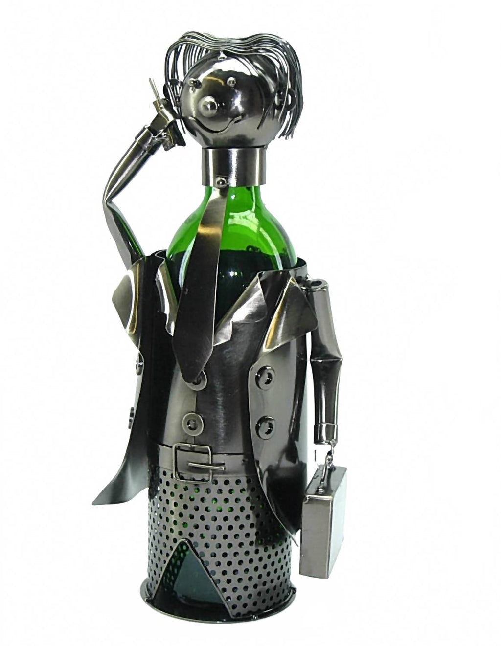 Businessman Wine Bottle Holder In Metallic