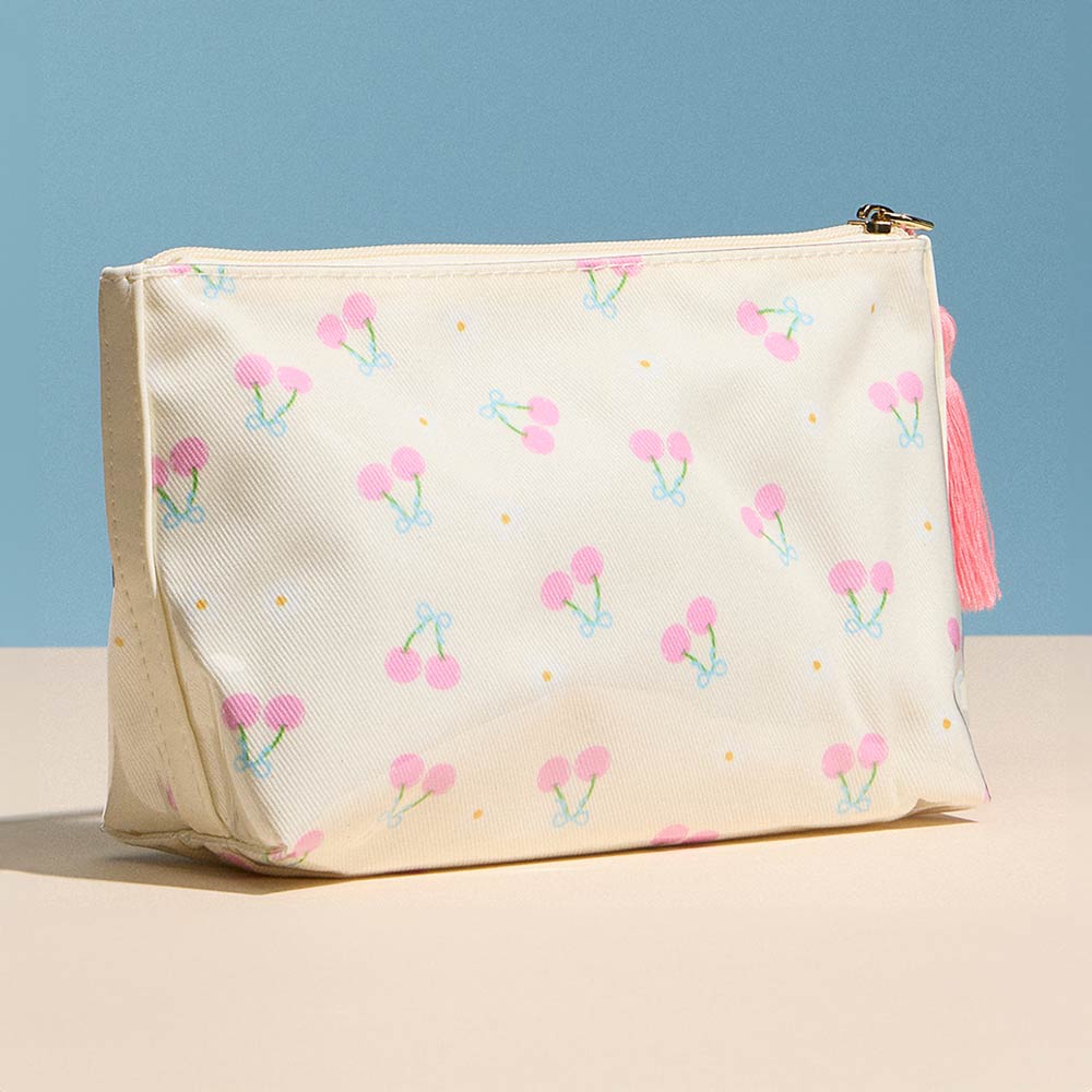 Cherry Pattern Tassel Multi Purpose Portable Pouch Bag