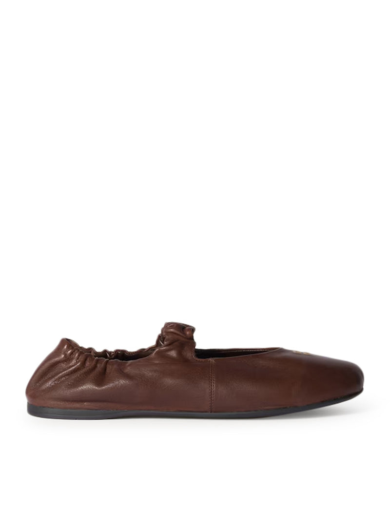 Miu Miu Women Nappa Ruched Ballet Flats