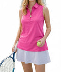 Laurie Half Zip Sleeveless Top In Bubblegum