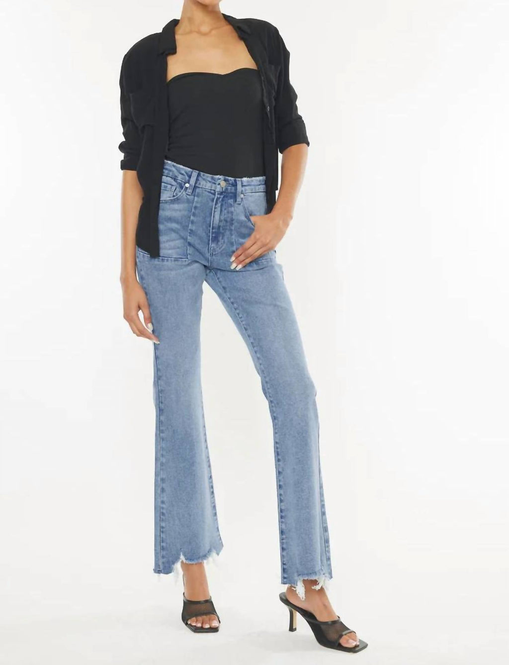 Hawthorne High Rise Flared Jeans In Denim