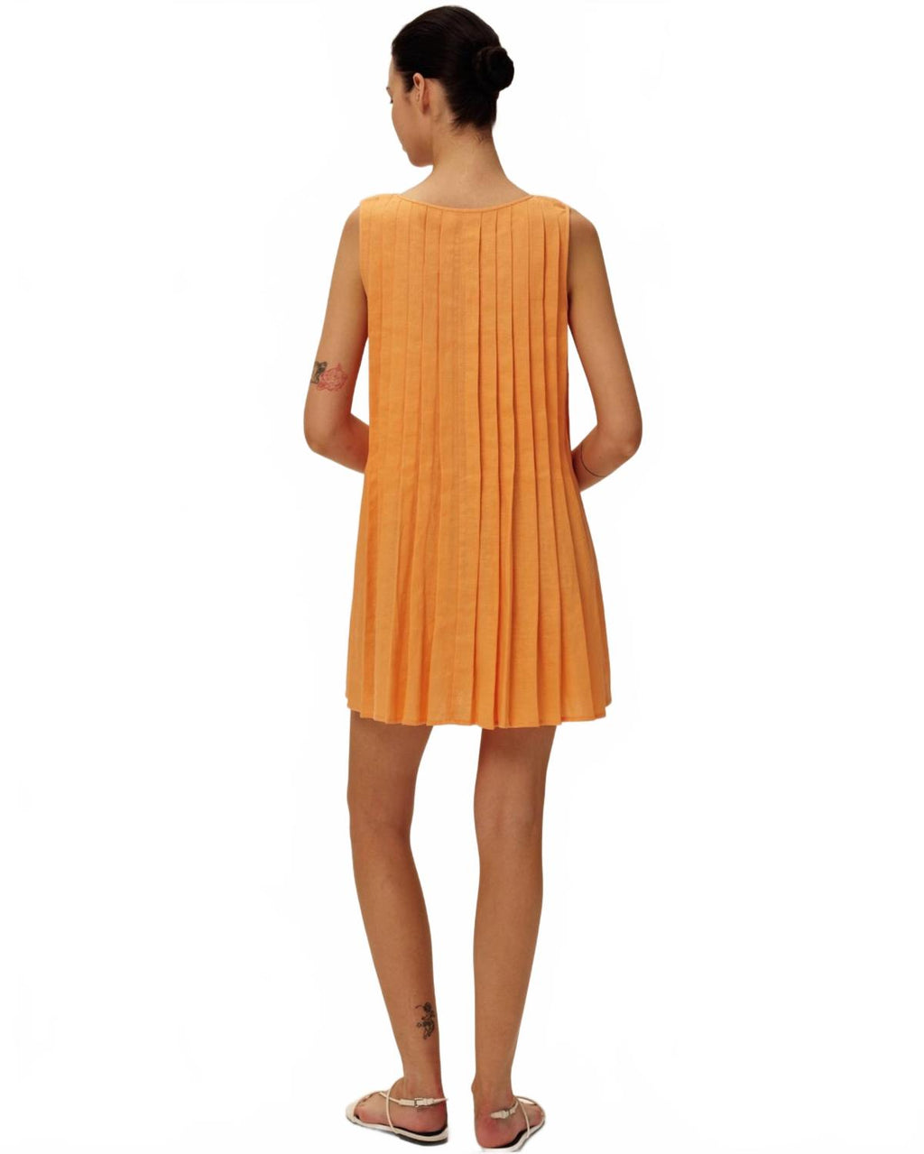 Rune Linen Dress In Orange