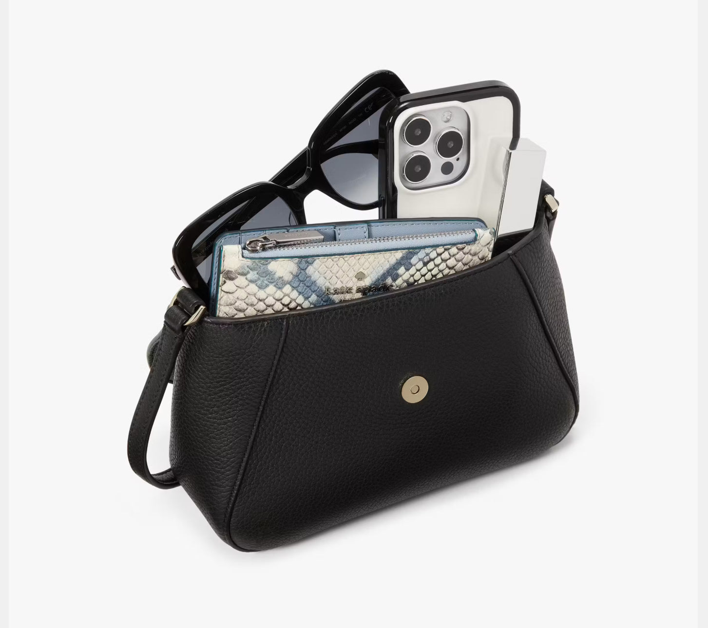 NWT Kate Spade Monica Small Flap Crossbody Leather Bag In Black