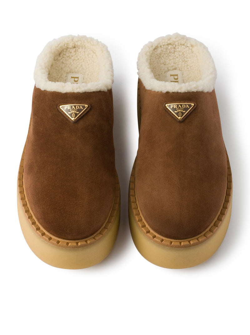 Prada Women Suede Mules