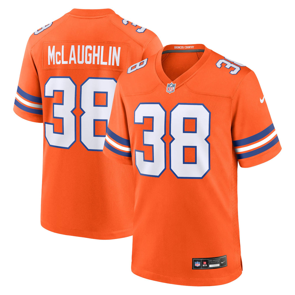 Denver Broncos Jaleel McLaughlin Orange Mile High Collection 1977 Throwback Player Game Jersey