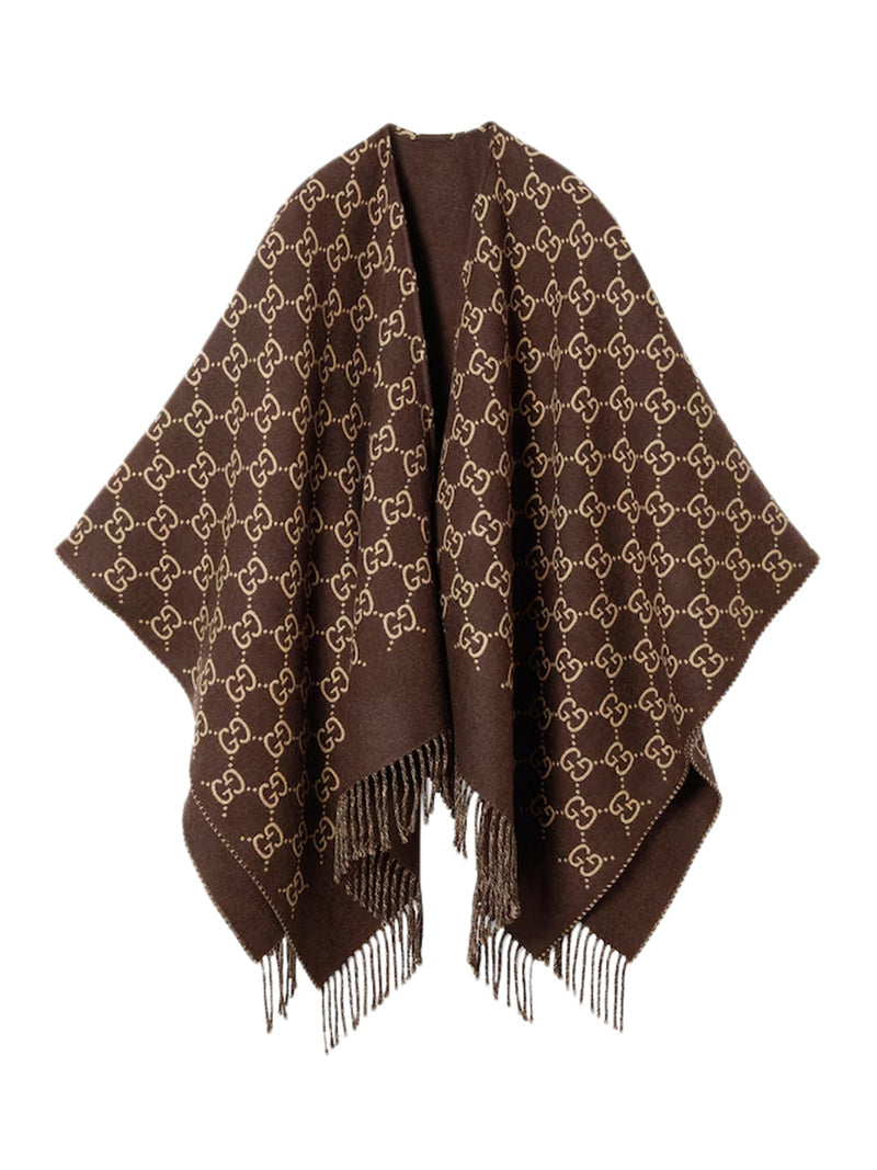 Gucci Women Gg Wool Jacquard Cape