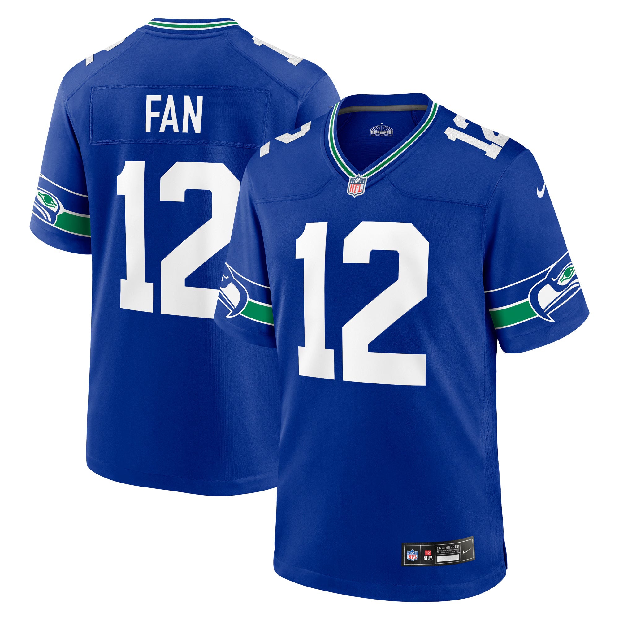 Seattle Seahawks 12s Royal Throwback Player Game Jersey