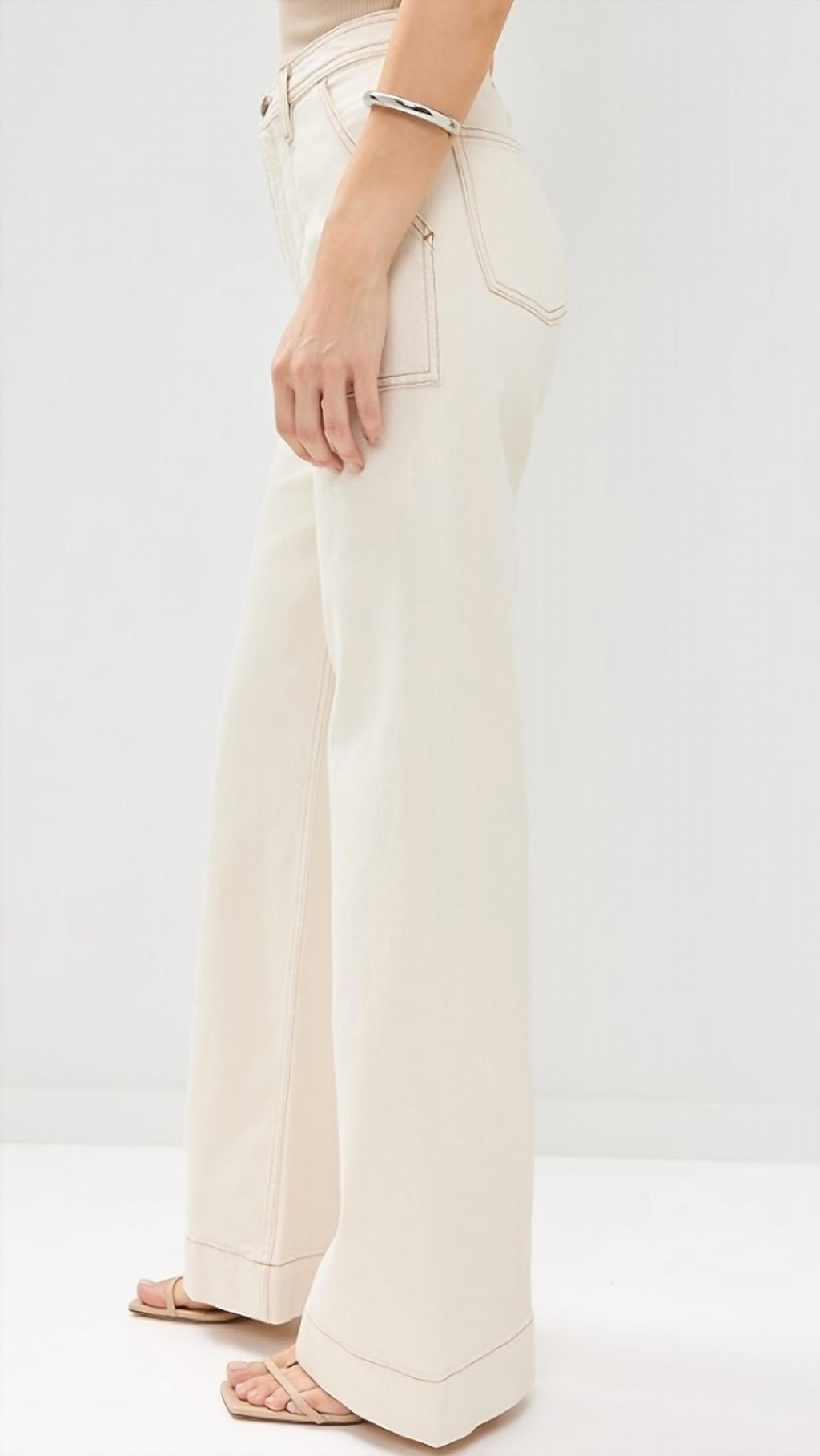 Penny Utility Wide Leg Pants In Ecru