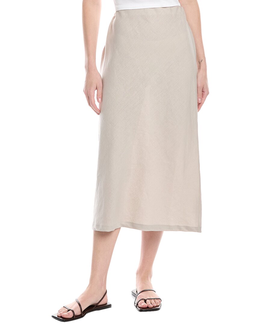 Enza Costa Bias Linen Midi Skirt