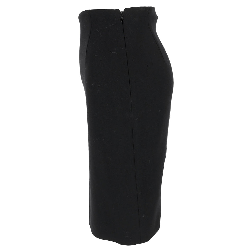 Ralph Lauren Collection Midi Pencil Skirt in Black Wool