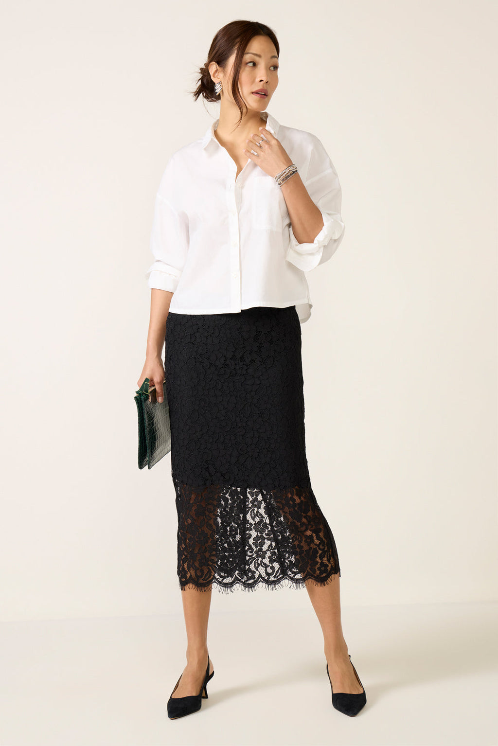 Women's Lace Midi Skirt