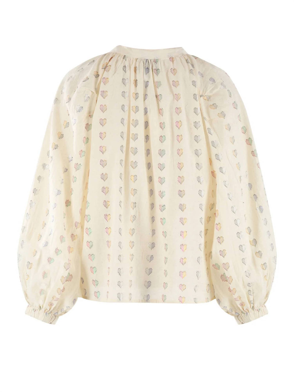 Lurex Hearts Minka Shirt In White