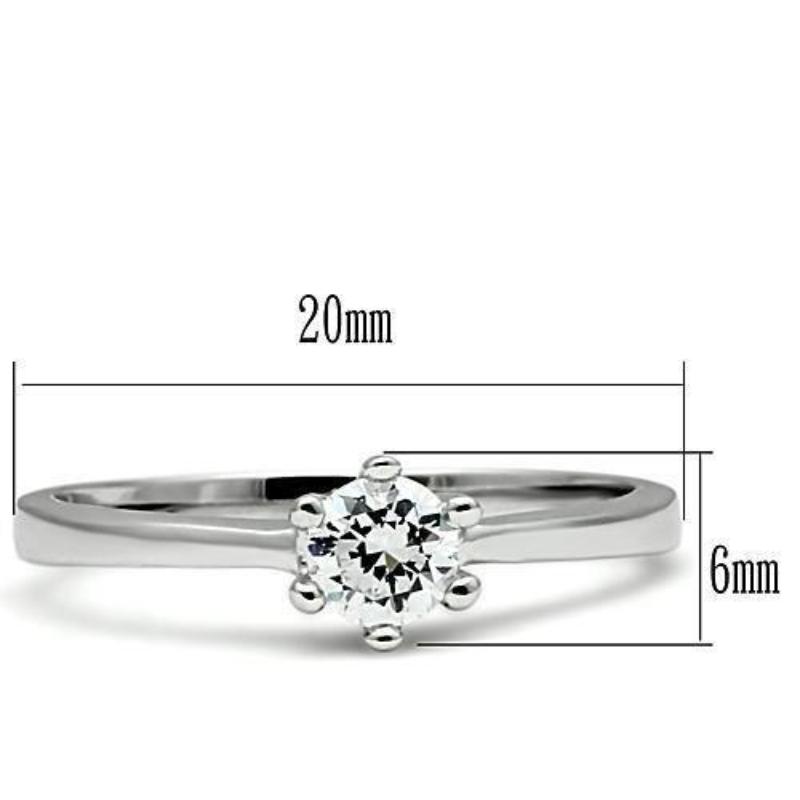 Rhodium Brass Ring with AAA Grade CZ in Clear