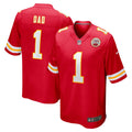 Kansas City Chiefs Number 1 Dad Red Game Jersey