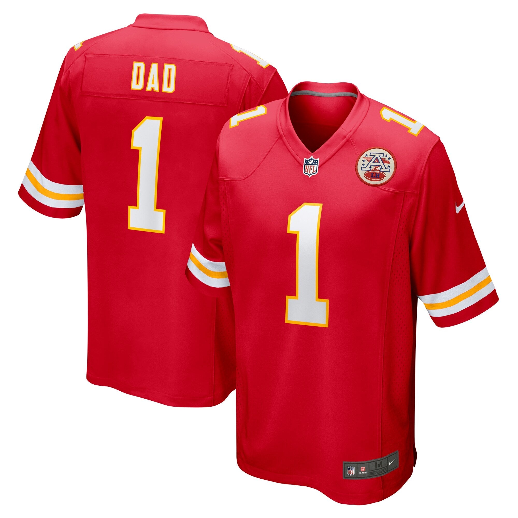 Kansas City Chiefs Number 1 Dad Red Game Jersey