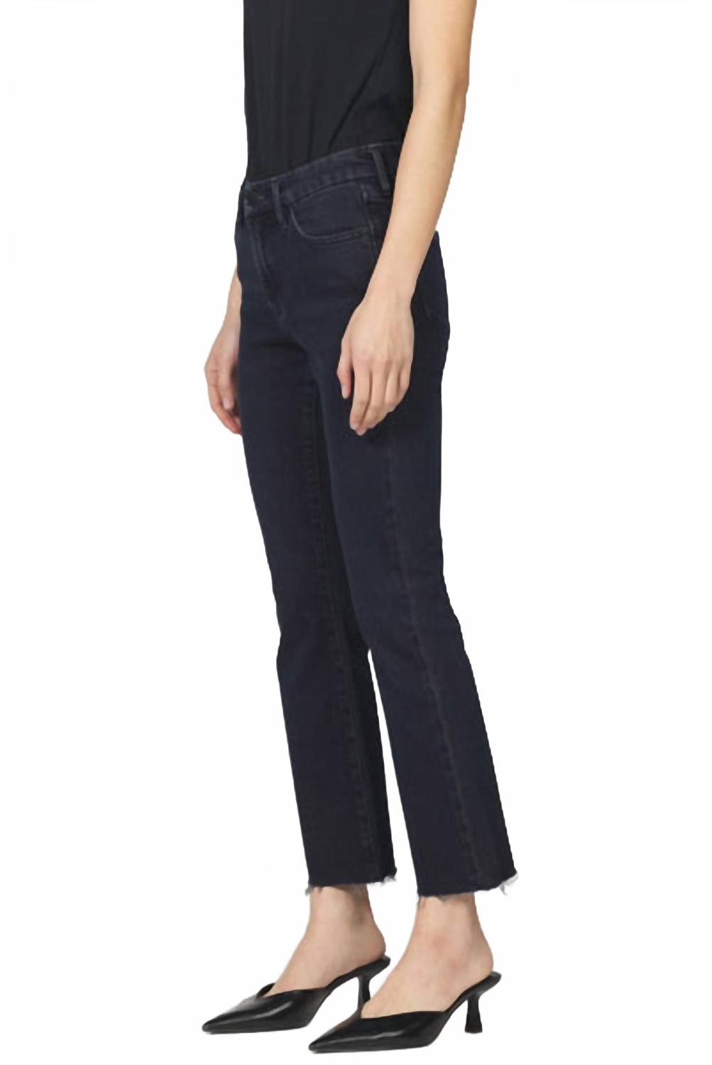 Jeanne Mid Rise Cropped Flare Jean In Black