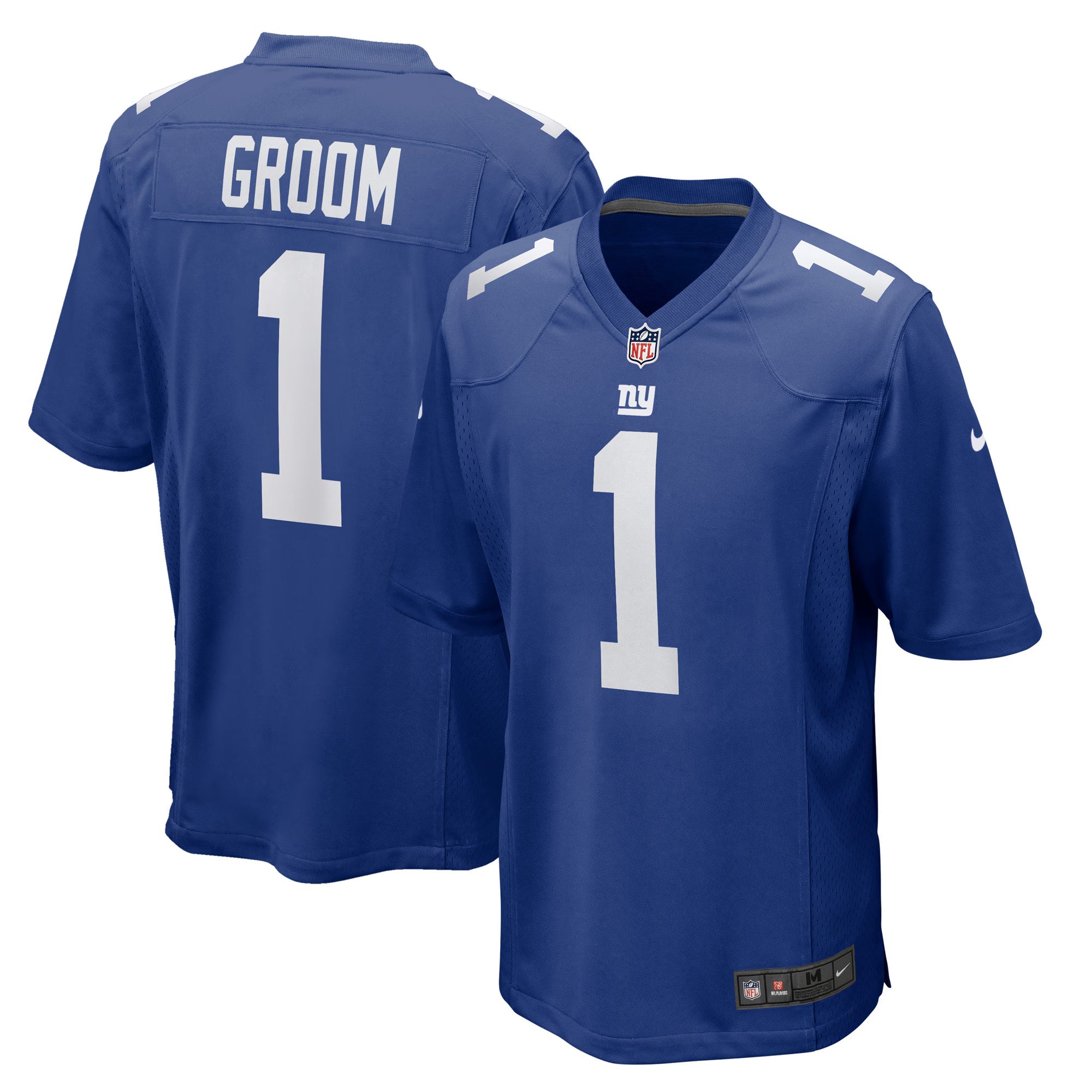 New York Giants Number 1 Groom Royal Game Jersey