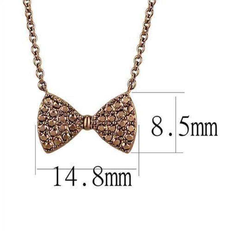 IP Coffee light Brass Chain Pendant with AAA Grade CZ in Light Coffee