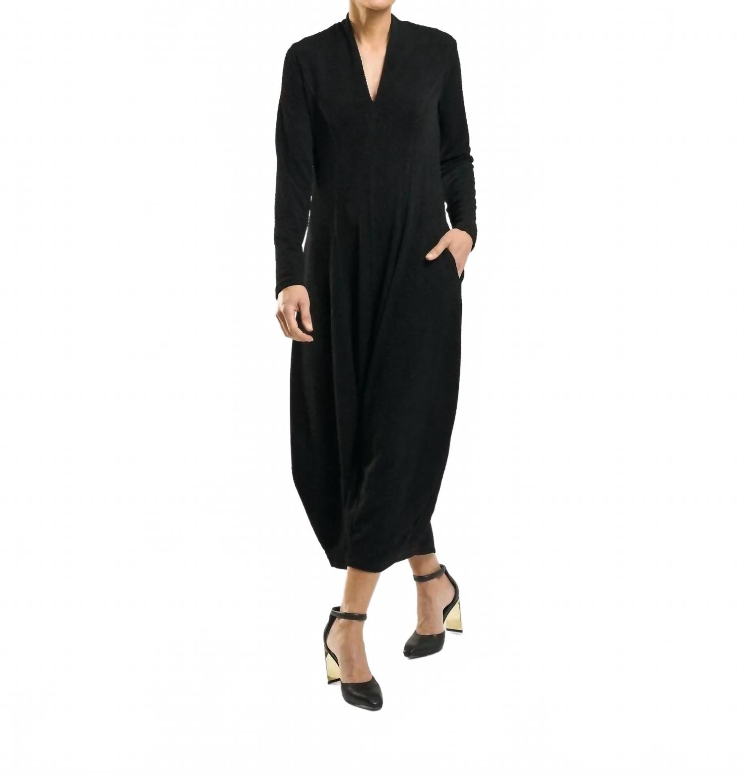 Elvira Cocoon Dress In Black
