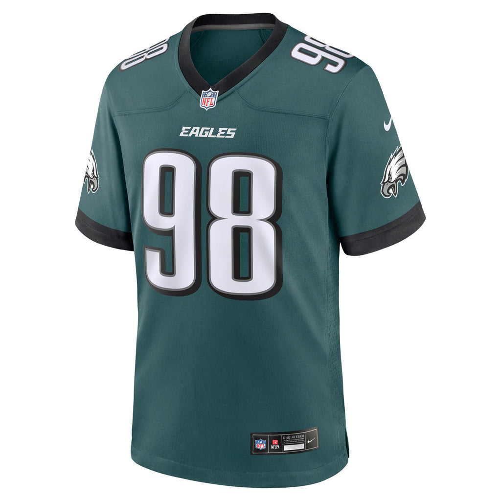 Philadelphia Eagles Jalen Carter Midnight Green Team Game Jersey