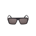Oversized Rectangular Acetate Sunglasses With Metallic Accents