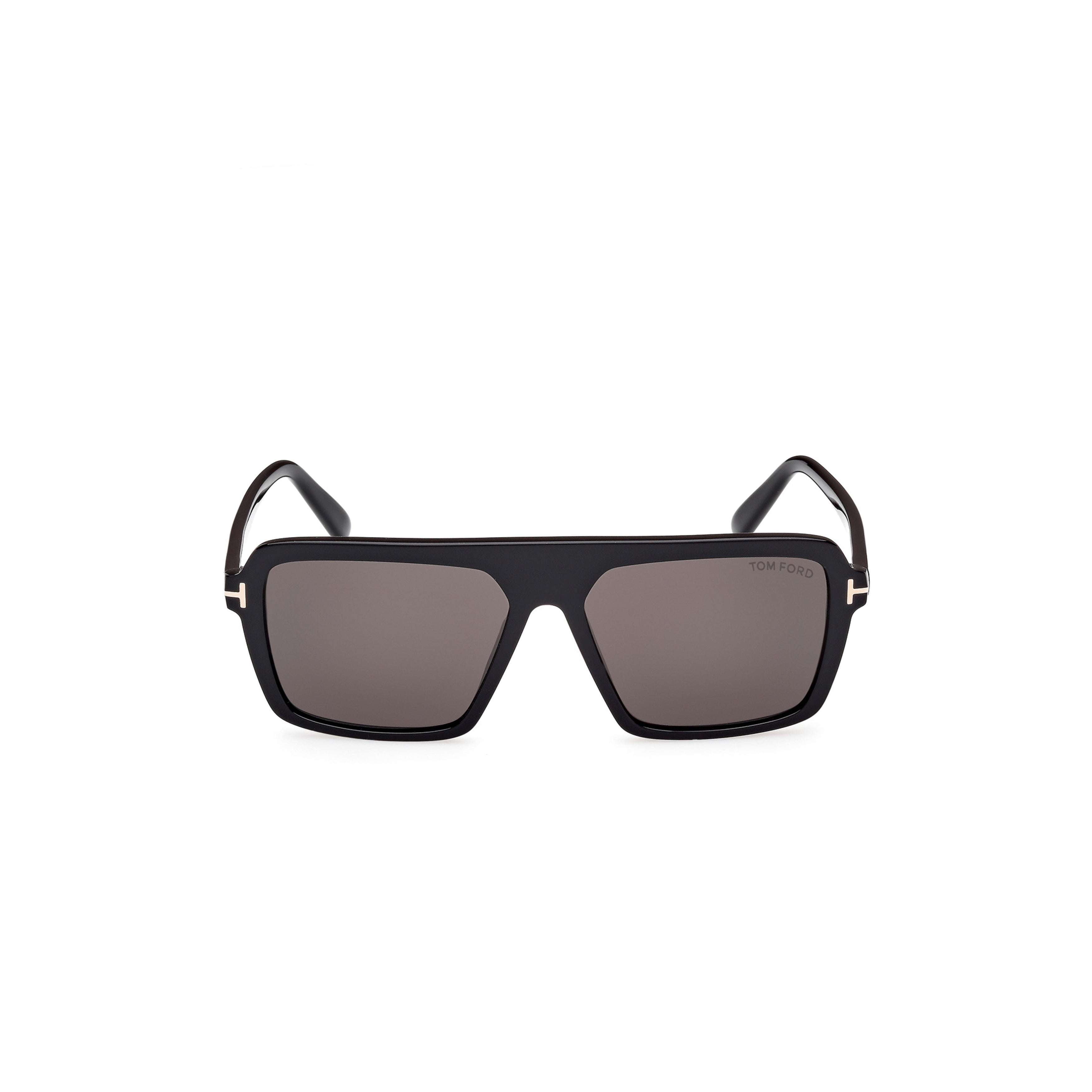 Oversized Rectangular Acetate Sunglasses With Metallic Accents
