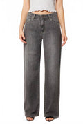 Kate Mid Rise Baggy Jeans In Black Stone