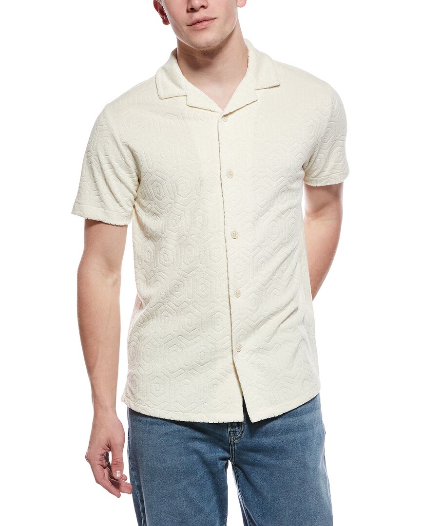 WEATHERPROOF VINTAGE Geometric Terry Coatfront Knit Shirt