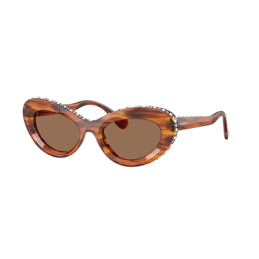 0Sk6061U Cat-Eye Tortoiseshell Sunglasses with Crystalline Accents