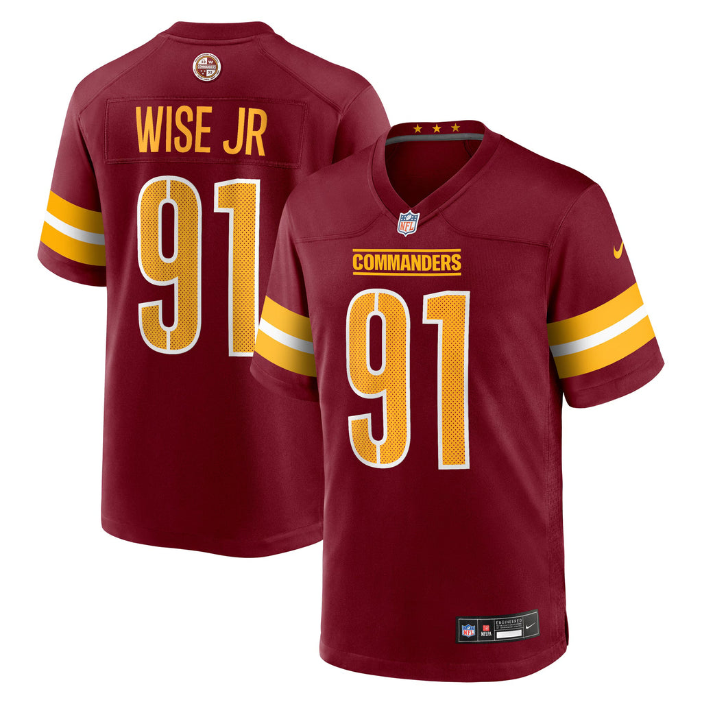 Washington Commanders Deatrich Wise Jr. Burgundy Team Game Jersey