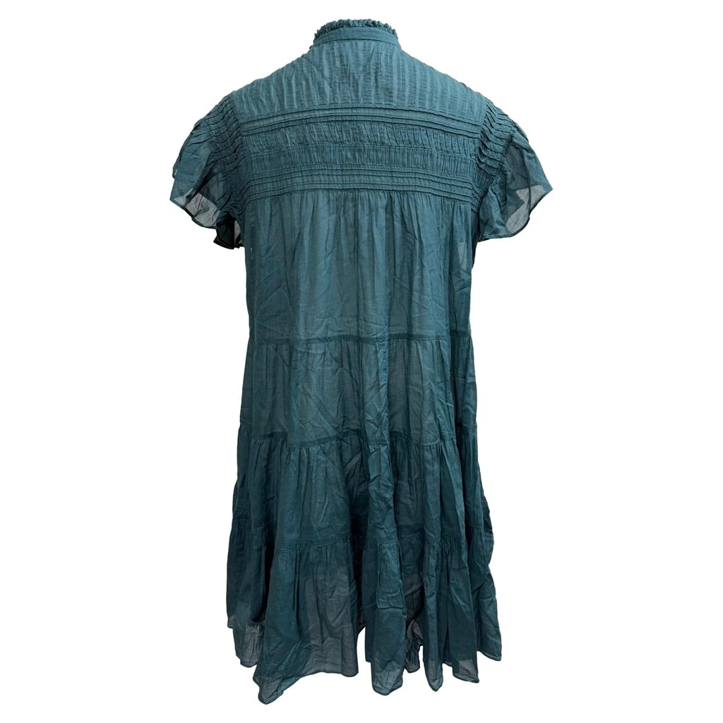 Isabel Marant Etoile Lanikaye Mini Dress in Teal Cotton