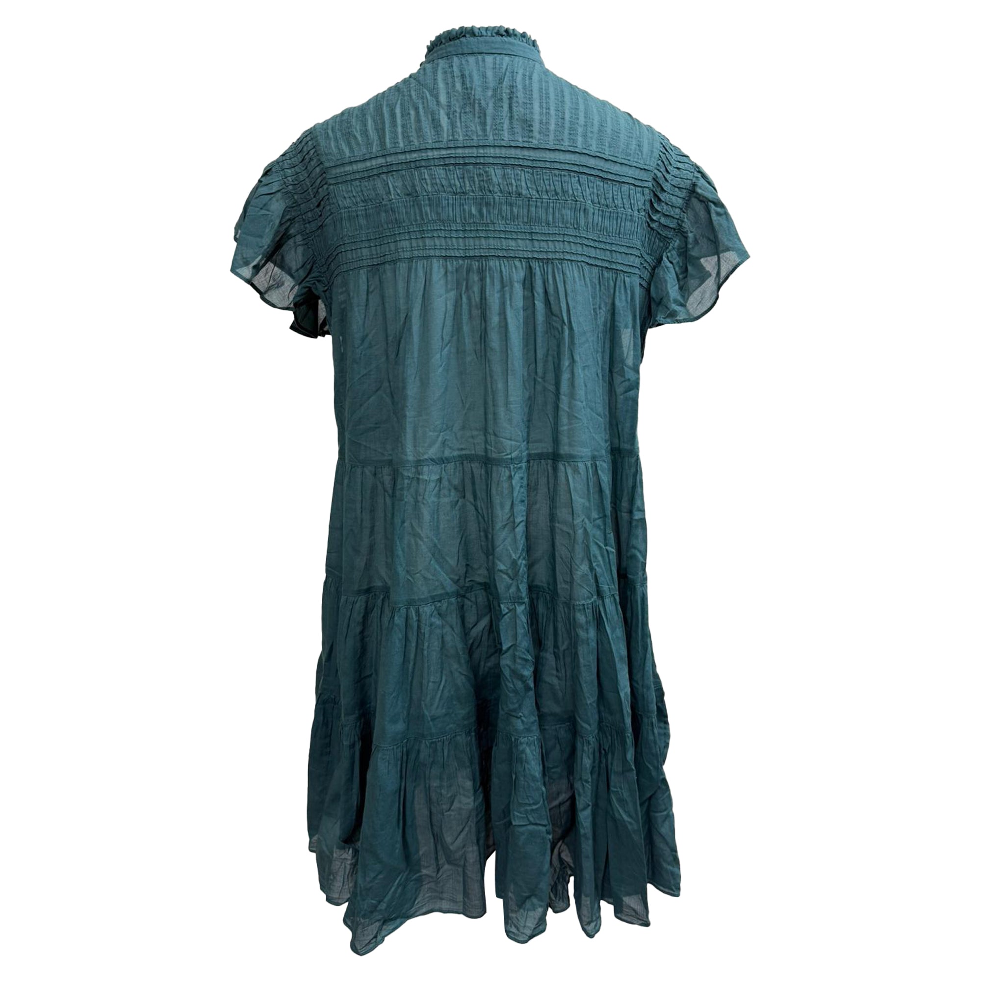 Isabel Marant Etoile Lanikaye Mini Dress in Teal Cotton