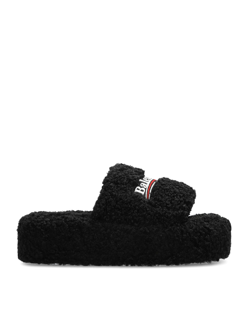 Balenciaga Women Slippers Platform In Shearling
